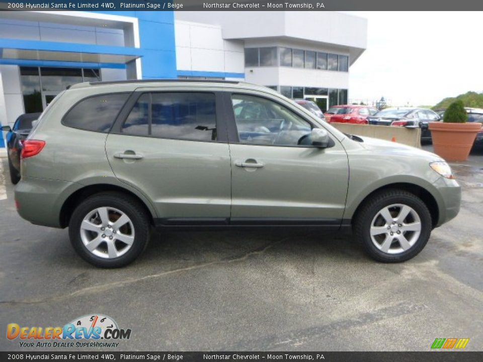 2008 Hyundai Santa Fe Limited 4WD Platinum Sage / Beige Photo #2