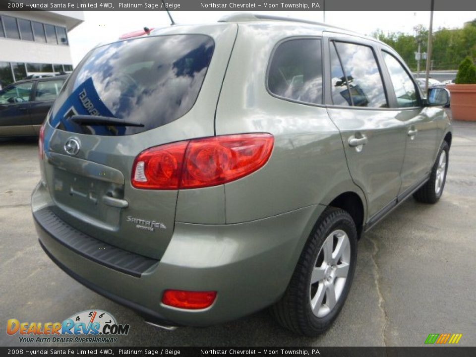 2008 Hyundai Santa Fe Limited 4WD Platinum Sage / Beige Photo #3