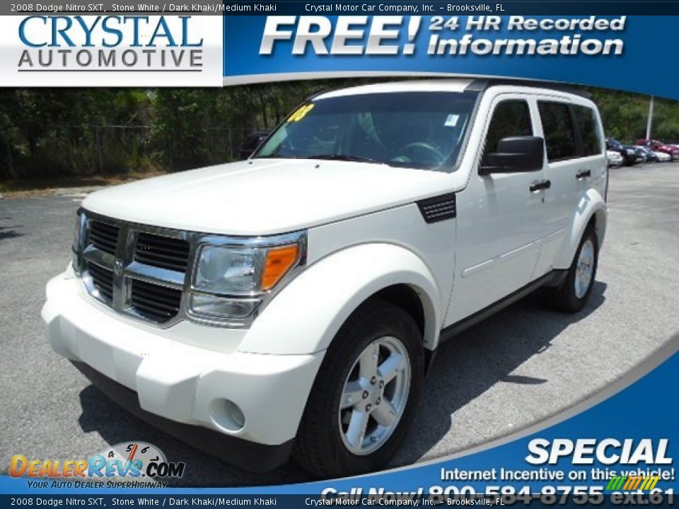 2008 Dodge Nitro SXT Stone White / Dark Khaki/Medium Khaki Photo #1
