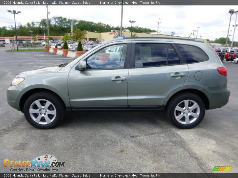 2008 Hyundai Santa Fe Limited 4WD Platinum Sage / Beige Photo #6