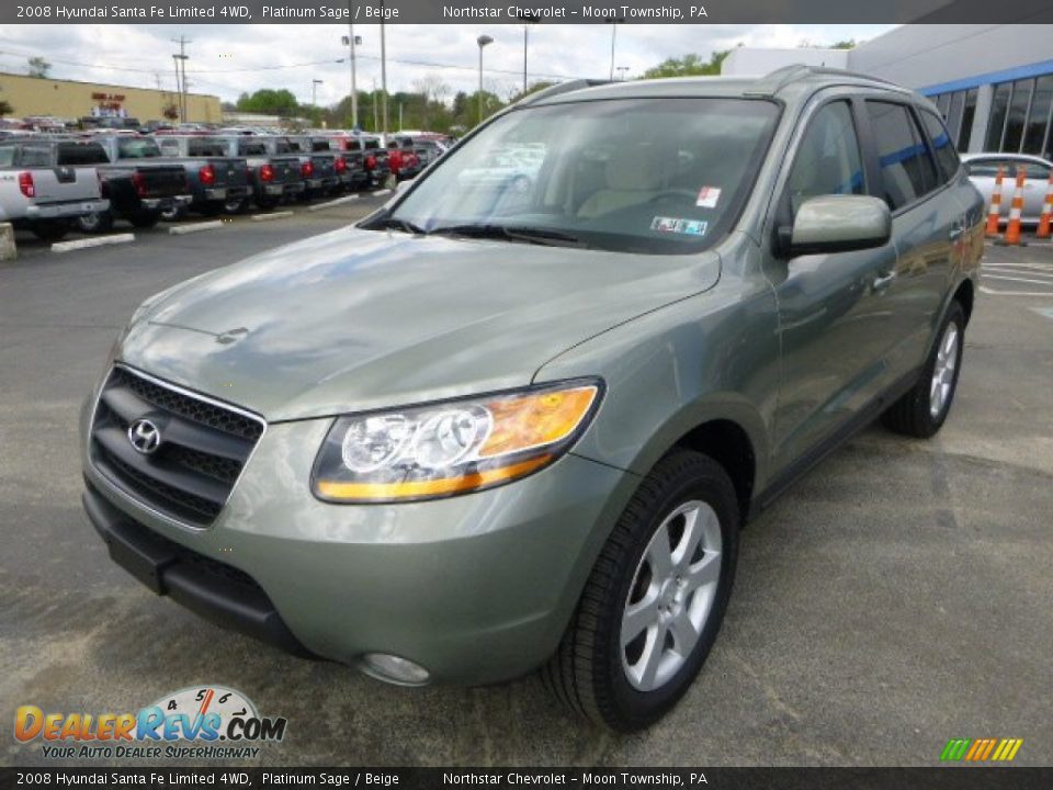 2008 Hyundai Santa Fe Limited 4WD Platinum Sage / Beige Photo #7