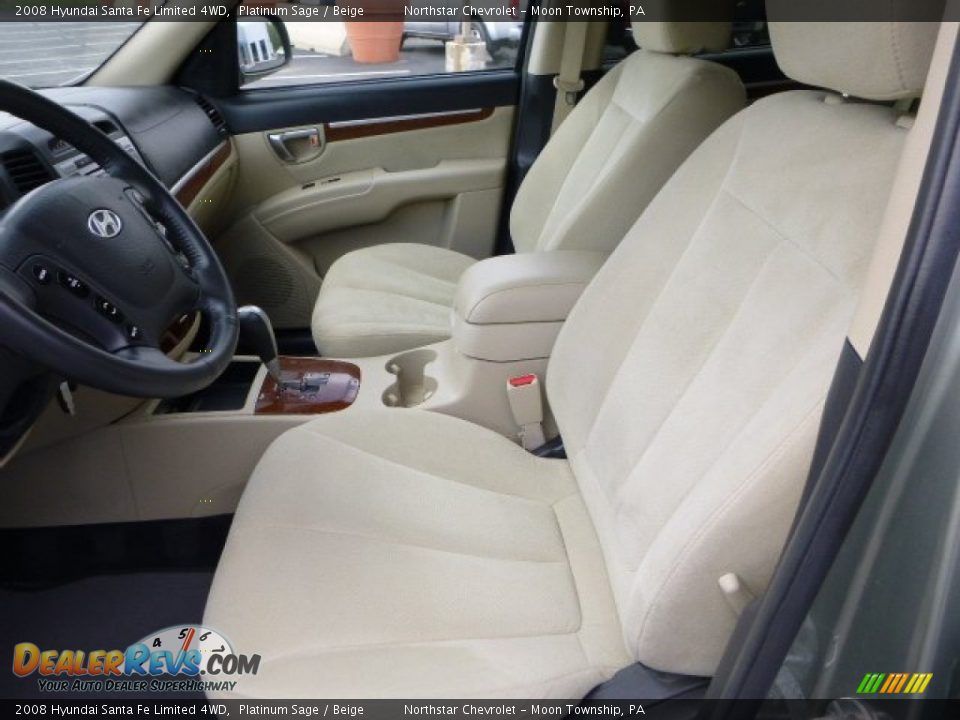 2008 Hyundai Santa Fe Limited 4WD Platinum Sage / Beige Photo #10
