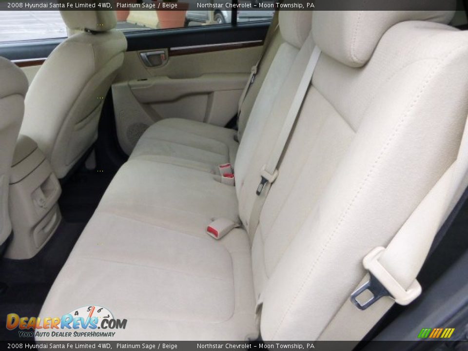 2008 Hyundai Santa Fe Limited 4WD Platinum Sage / Beige Photo #11