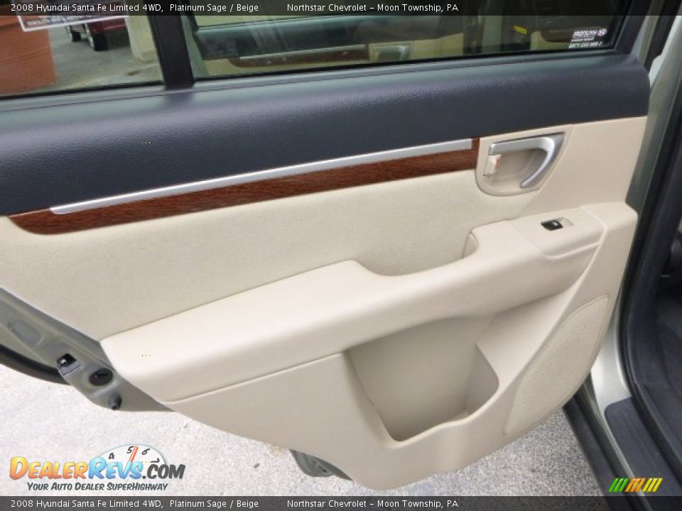 2008 Hyundai Santa Fe Limited 4WD Platinum Sage / Beige Photo #13