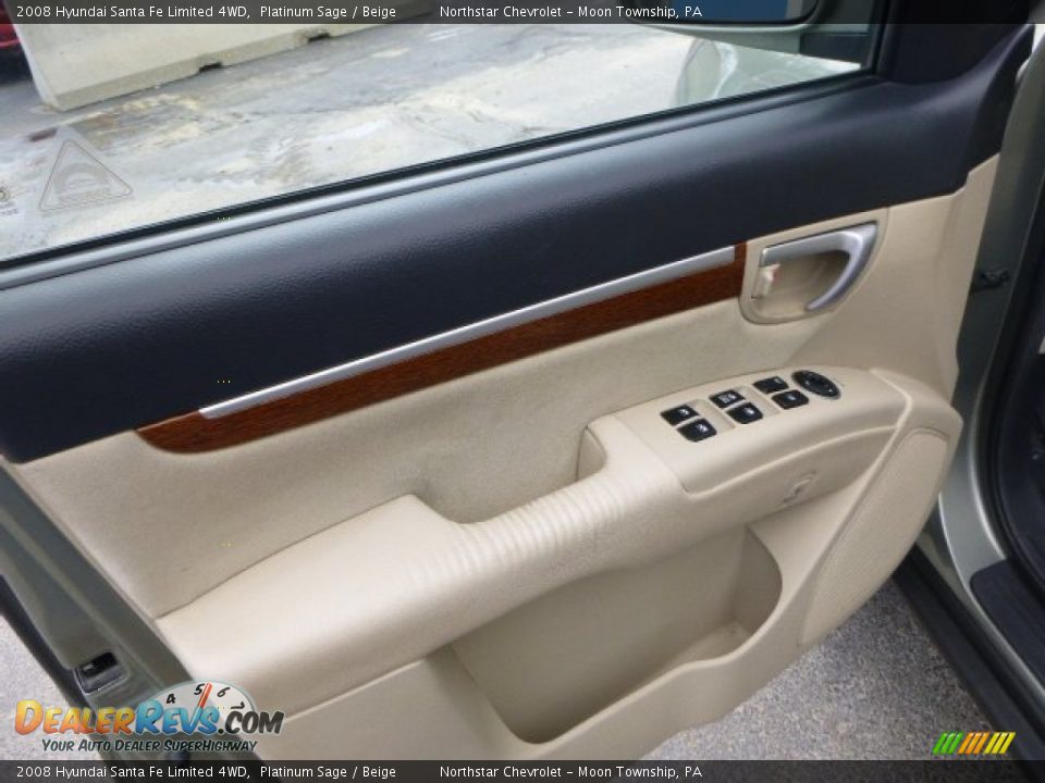2008 Hyundai Santa Fe Limited 4WD Platinum Sage / Beige Photo #14