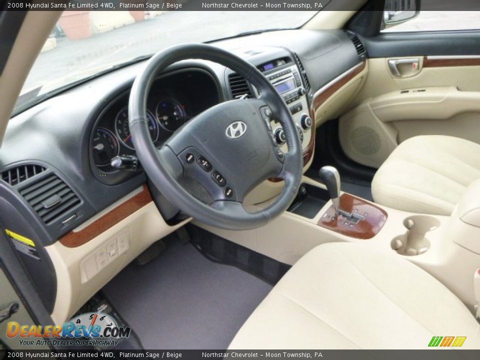 2008 Hyundai Santa Fe Limited 4WD Platinum Sage / Beige Photo #15