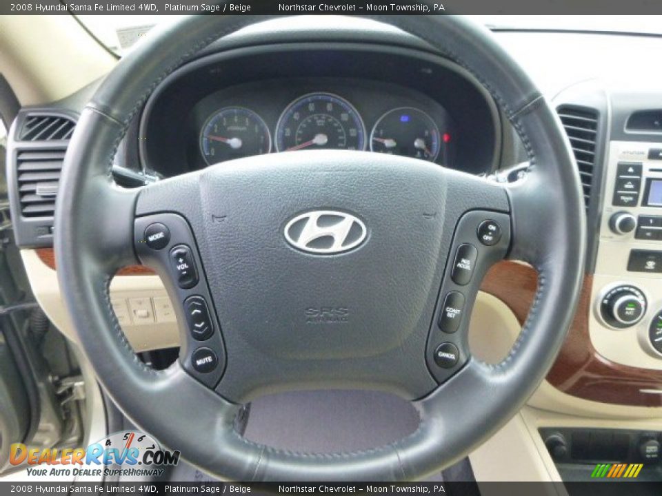 2008 Hyundai Santa Fe Limited 4WD Platinum Sage / Beige Photo #17