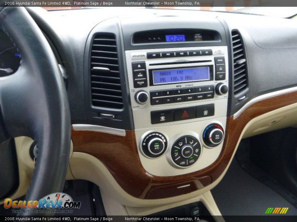 2008 Hyundai Santa Fe Limited 4WD Platinum Sage / Beige Photo #18