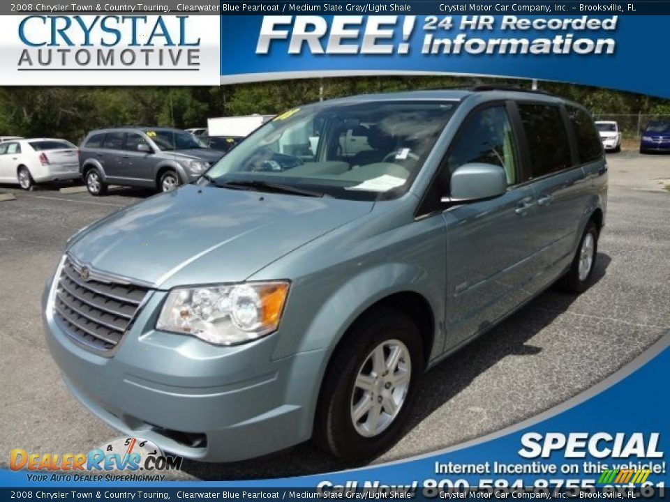 2008 Chrysler Town & Country Touring Clearwater Blue Pearlcoat / Medium Slate Gray/Light Shale Photo #1