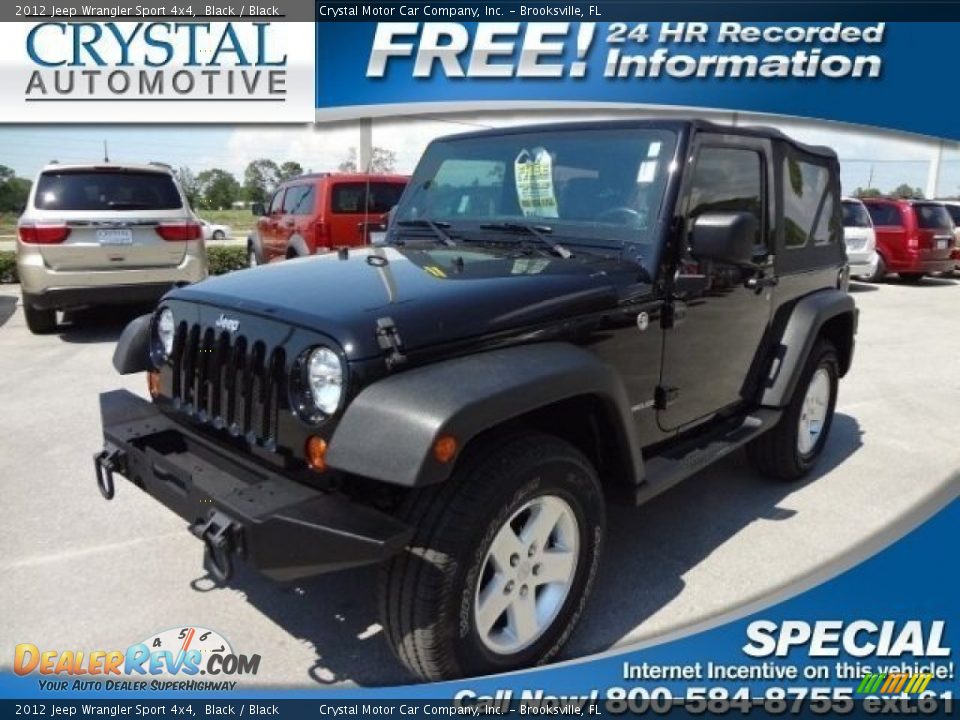 2012 Jeep Wrangler Sport 4x4 Black / Black Photo #1