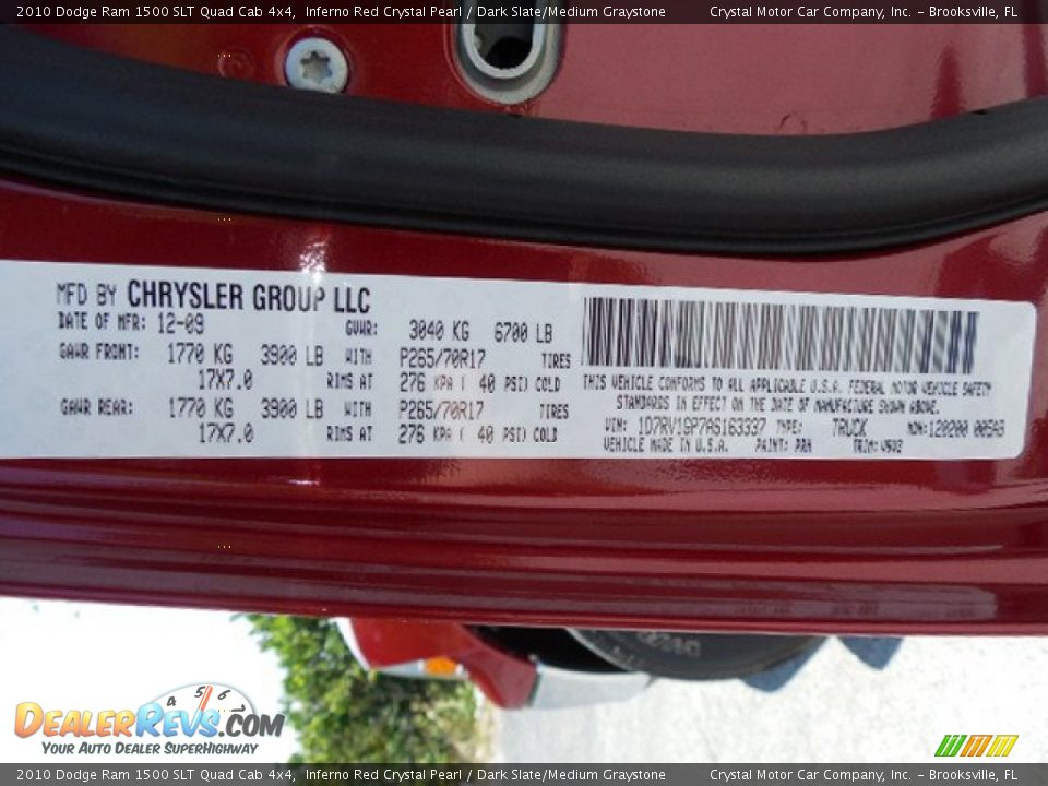 2010 Dodge Ram 1500 SLT Quad Cab 4x4 Inferno Red Crystal Pearl / Dark Slate/Medium Graystone Photo #23