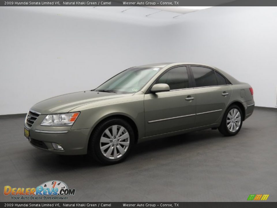 2009 Hyundai Sonata Limited V6 Natural Khaki Green / Camel Photo #1