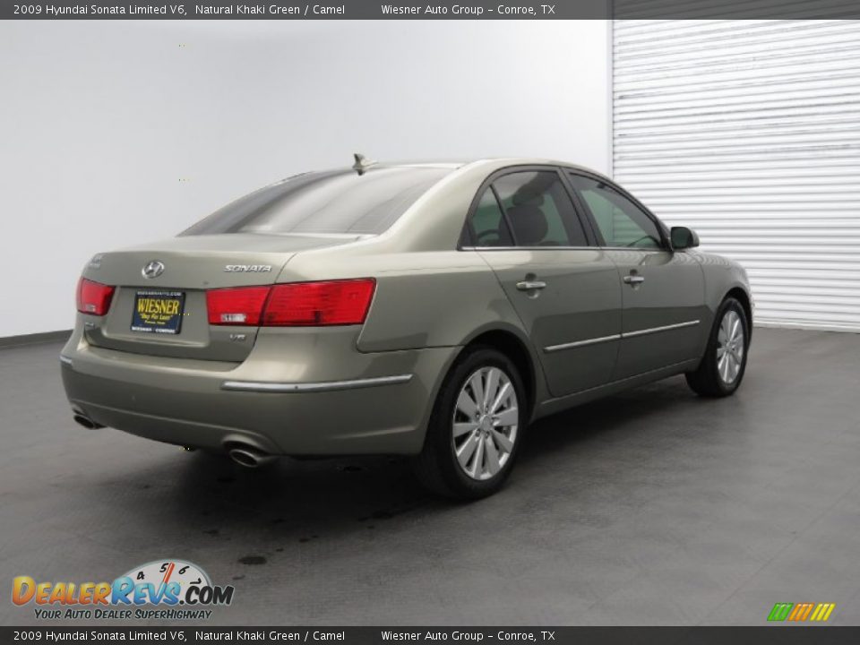 2009 Hyundai Sonata Limited V6 Natural Khaki Green / Camel Photo #5