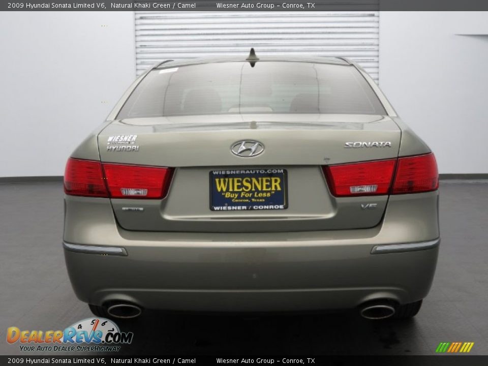 2009 Hyundai Sonata Limited V6 Natural Khaki Green / Camel Photo #6