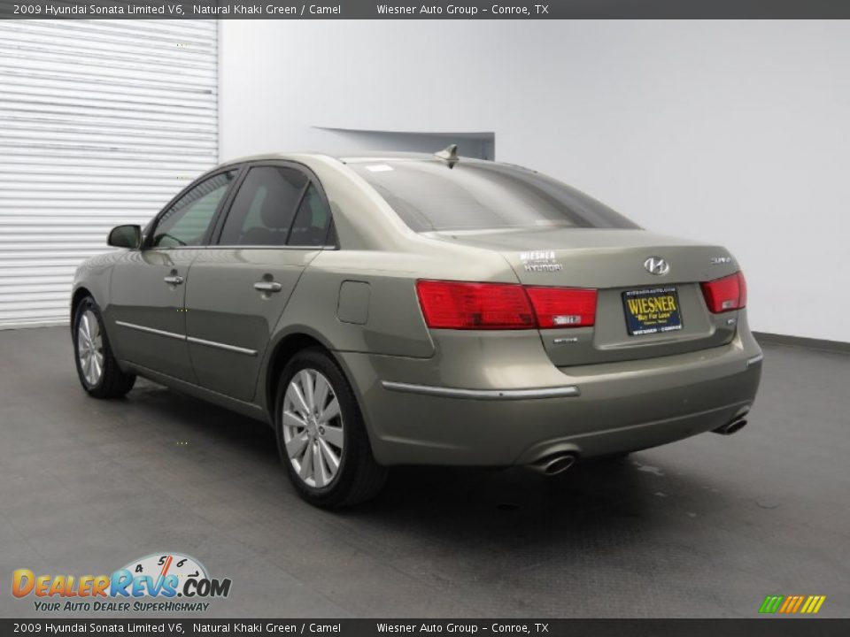 2009 Hyundai Sonata Limited V6 Natural Khaki Green / Camel Photo #7