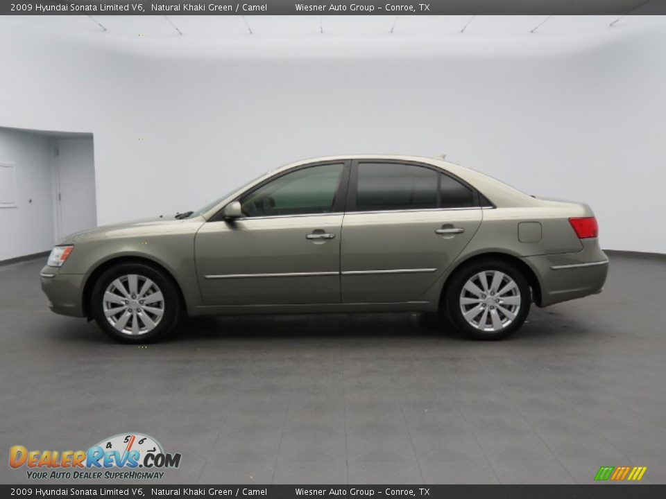 2009 Hyundai Sonata Limited V6 Natural Khaki Green / Camel Photo #8