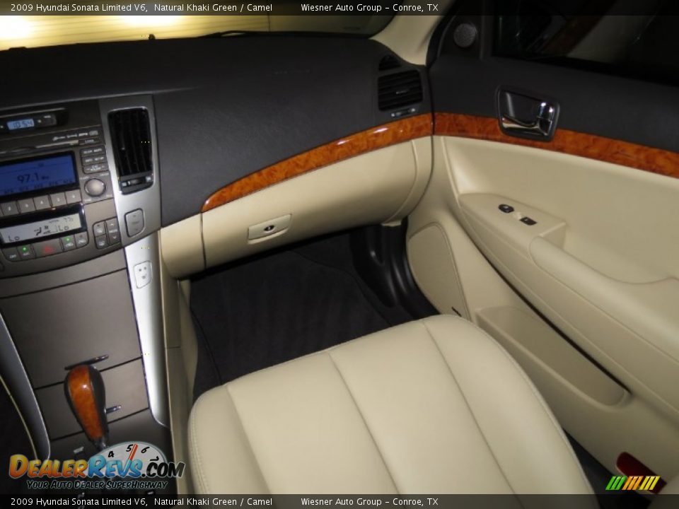 2009 Hyundai Sonata Limited V6 Natural Khaki Green / Camel Photo #14