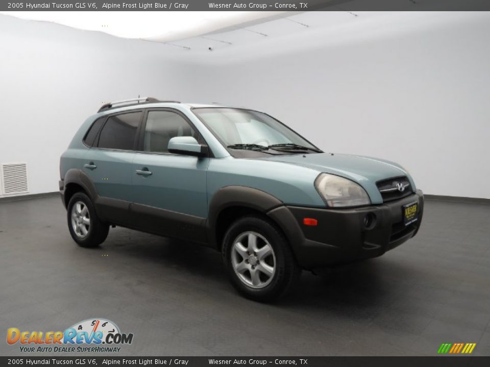 2005 Hyundai Tucson GLS V6 Alpine Frost Light Blue / Gray Photo #2
