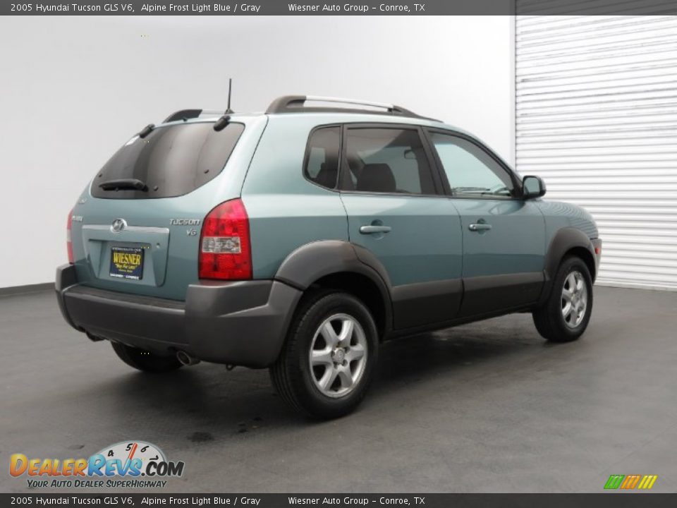 2005 Hyundai Tucson GLS V6 Alpine Frost Light Blue / Gray Photo #3
