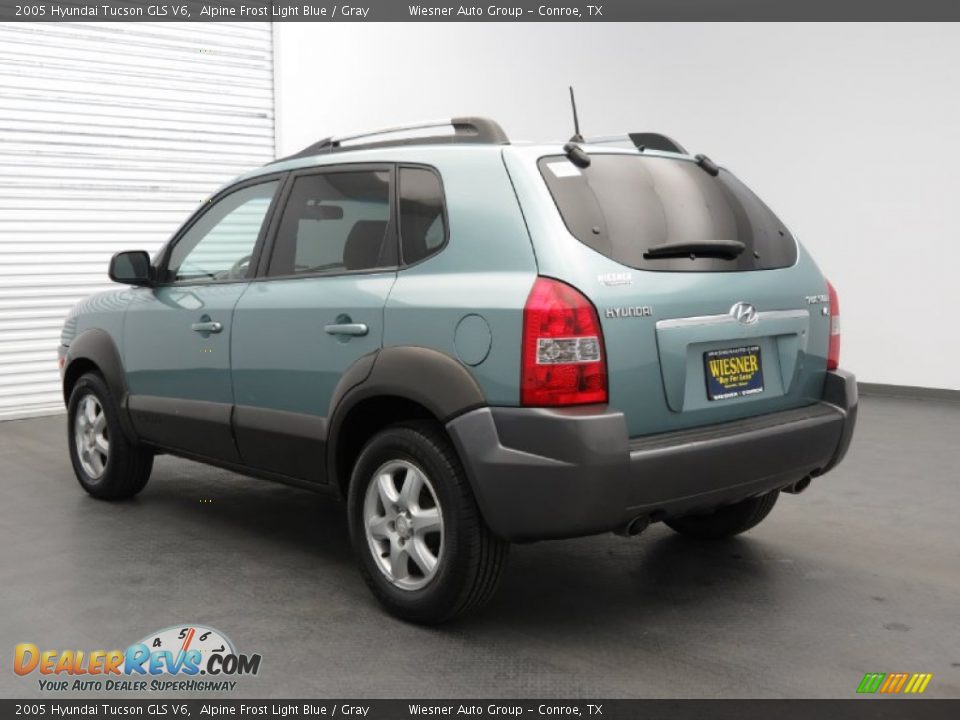 2005 Hyundai Tucson GLS V6 Alpine Frost Light Blue / Gray Photo #4