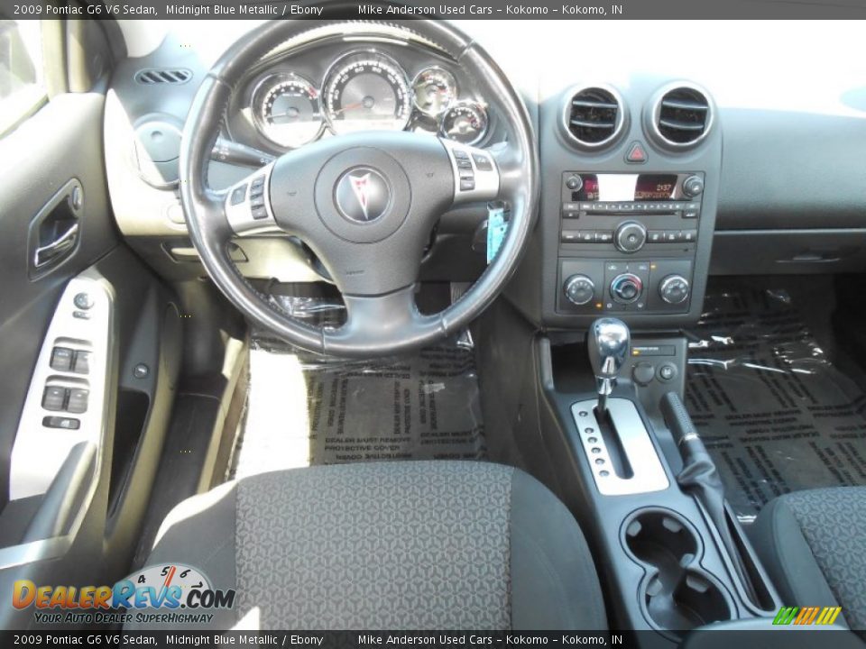 2009 Pontiac G6 V6 Sedan Midnight Blue Metallic / Ebony Photo #5