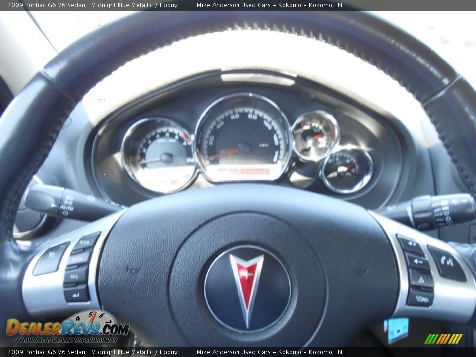 2009 Pontiac G6 V6 Sedan Midnight Blue Metallic / Ebony Photo #8