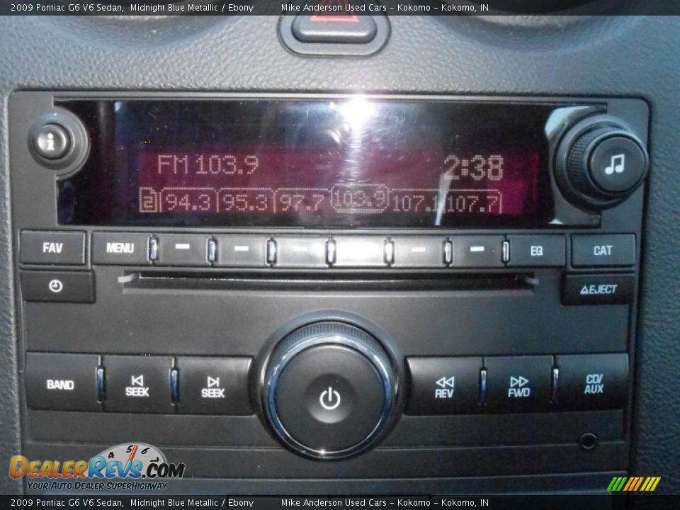 2009 Pontiac G6 V6 Sedan Midnight Blue Metallic / Ebony Photo #10