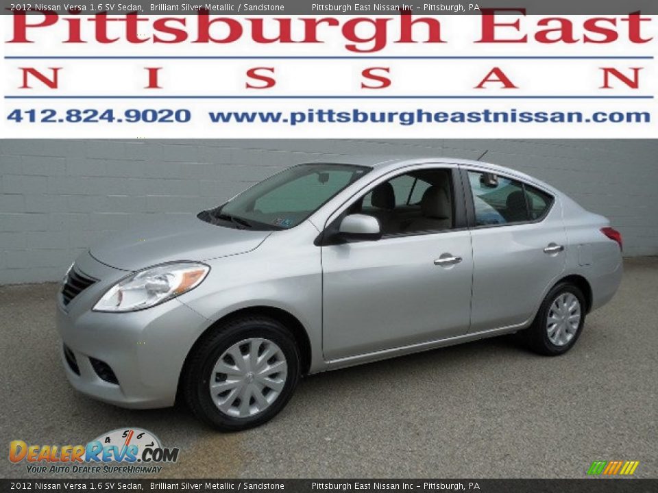 2012 Nissan Versa 1.6 SV Sedan Brilliant Silver Metallic / Sandstone Photo #1
