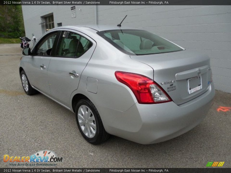 2012 Nissan Versa 1.6 SV Sedan Brilliant Silver Metallic / Sandstone Photo #3
