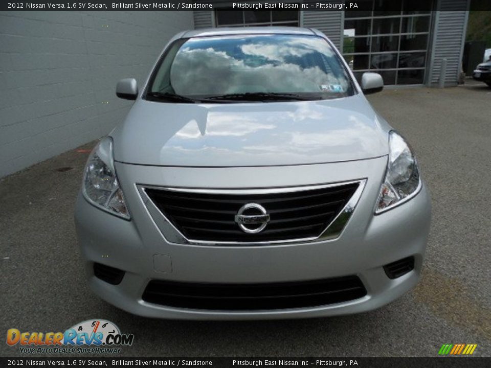 2012 Nissan Versa 1.6 SV Sedan Brilliant Silver Metallic / Sandstone Photo #6