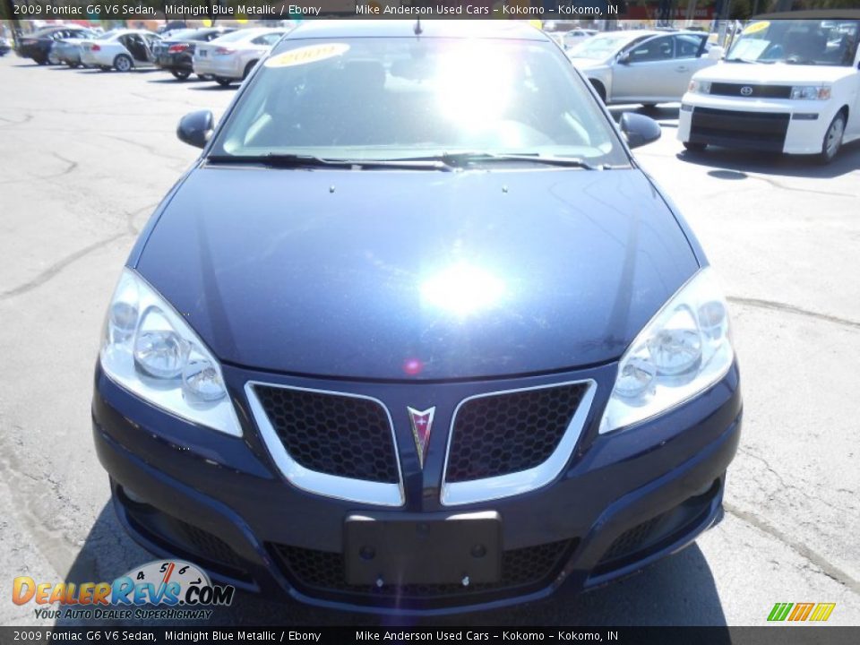 2009 Pontiac G6 V6 Sedan Midnight Blue Metallic / Ebony Photo #21