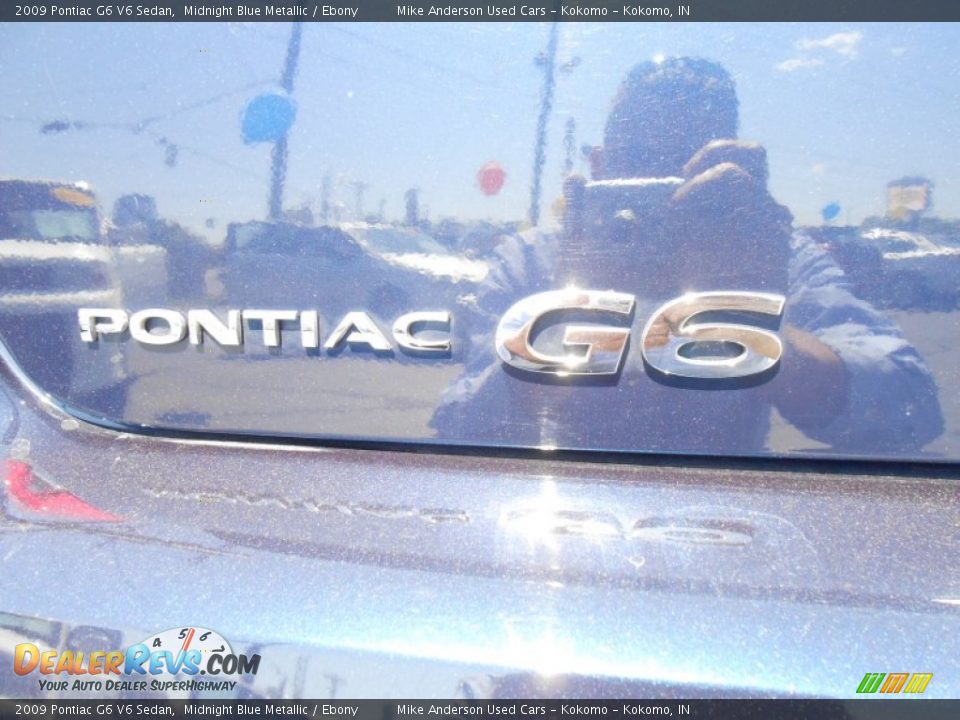 2009 Pontiac G6 V6 Sedan Midnight Blue Metallic / Ebony Photo #22