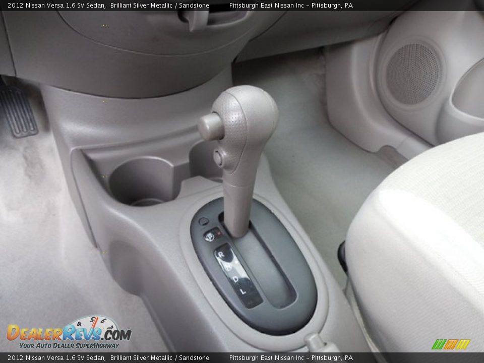 2012 Nissan Versa 1.6 SV Sedan Brilliant Silver Metallic / Sandstone Photo #12