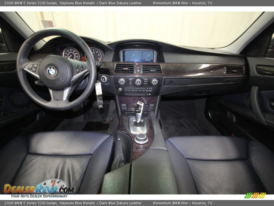 2008 BMW 5 Series 528i Sedan Neptune Blue Metallic / Dark Blue Dakota Leather Photo #4