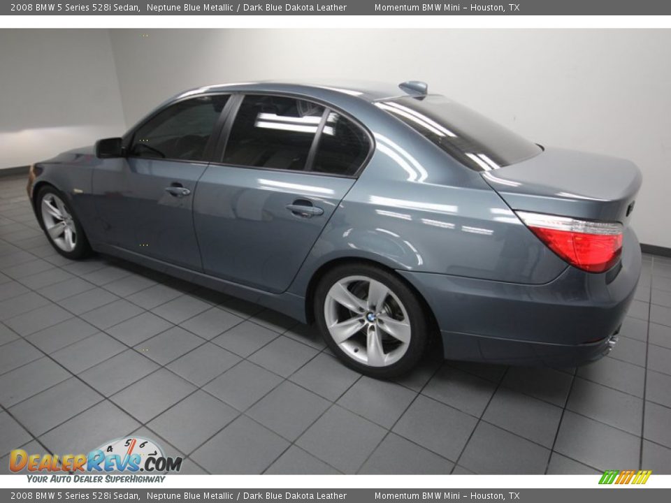 2008 BMW 5 Series 528i Sedan Neptune Blue Metallic / Dark Blue Dakota Leather Photo #5