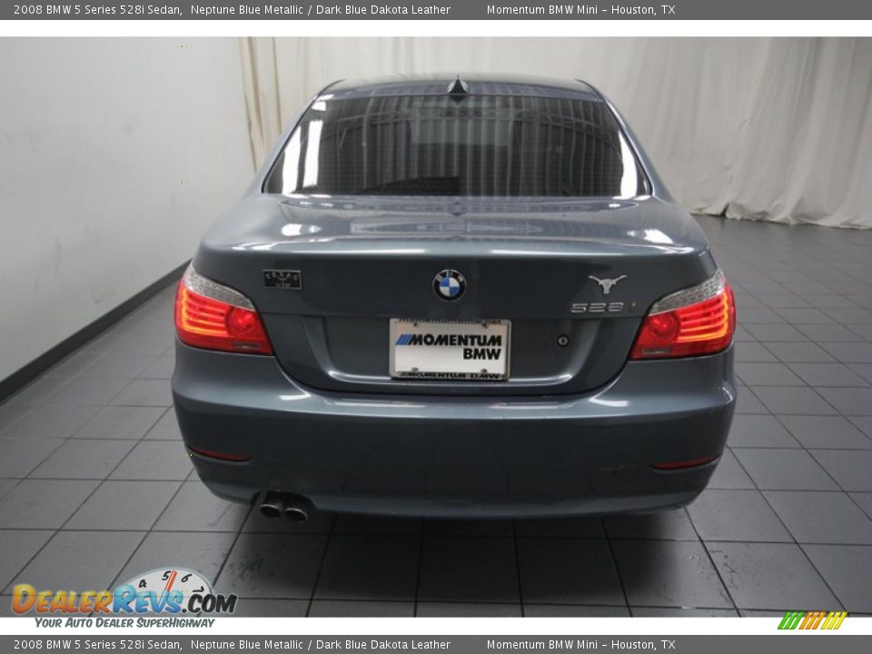 2008 BMW 5 Series 528i Sedan Neptune Blue Metallic / Dark Blue Dakota Leather Photo #12