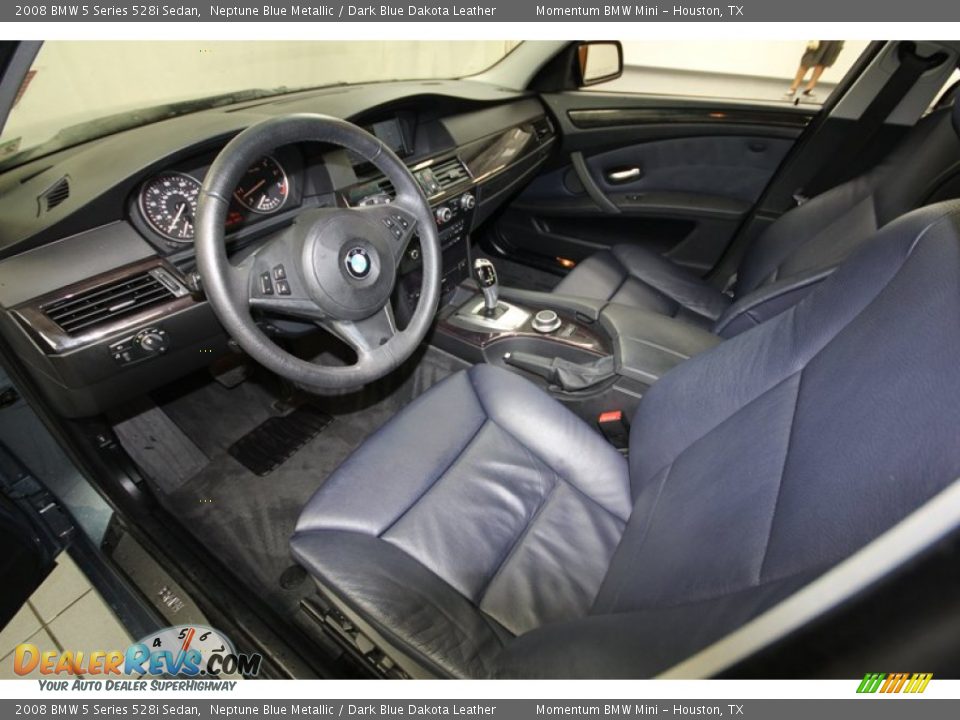 Dark Blue Dakota Leather Interior - 2008 BMW 5 Series 528i Sedan Photo #13