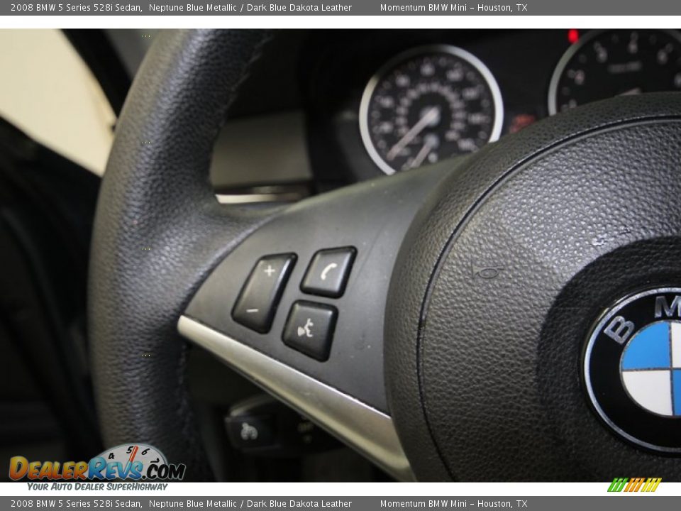 2008 BMW 5 Series 528i Sedan Neptune Blue Metallic / Dark Blue Dakota Leather Photo #29
