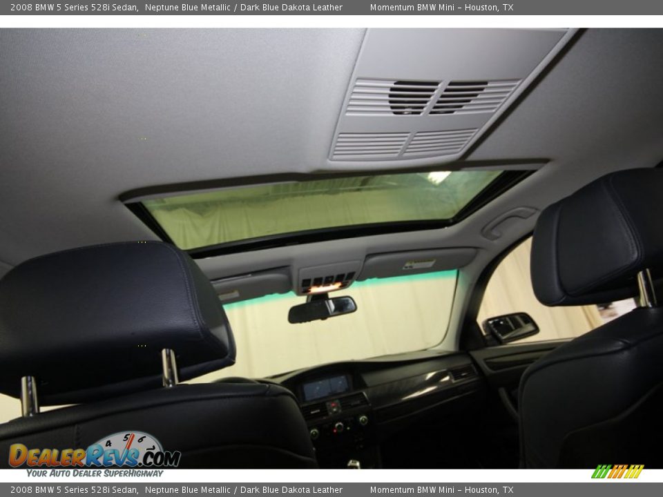 2008 BMW 5 Series 528i Sedan Neptune Blue Metallic / Dark Blue Dakota Leather Photo #35