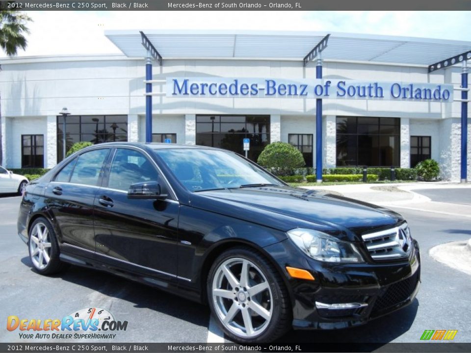 2012 Mercedes-Benz C 250 Sport Black / Black Photo #1