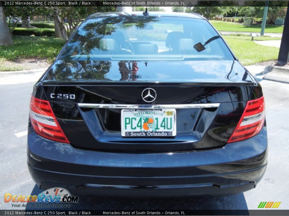 2012 Mercedes-Benz C 250 Sport Black / Black Photo #6