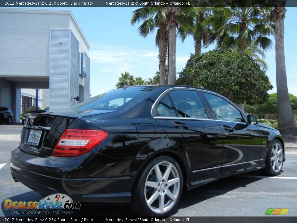 2012 Mercedes-Benz C 250 Sport Black / Black Photo #7