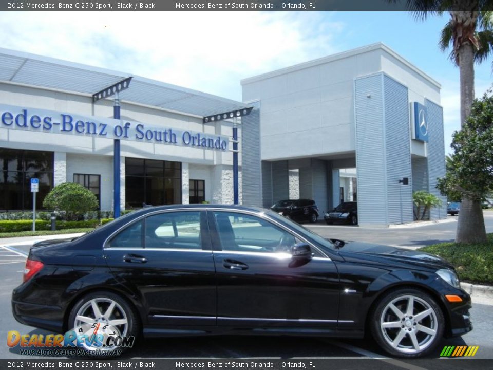 2012 Mercedes-Benz C 250 Sport Black / Black Photo #8