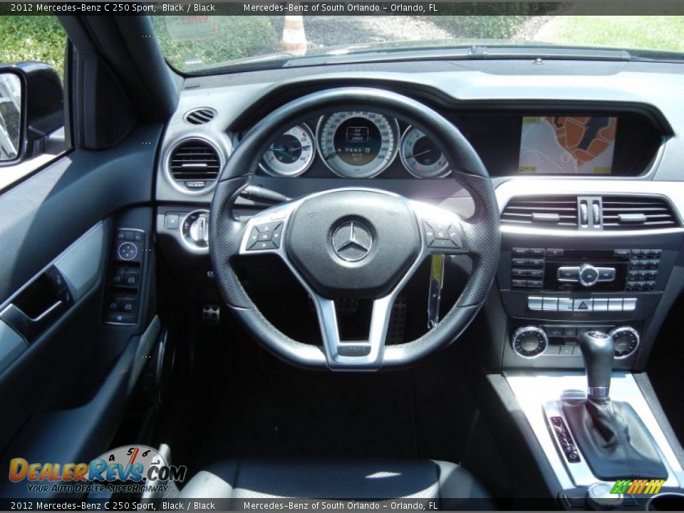 2012 Mercedes-Benz C 250 Sport Black / Black Photo #21
