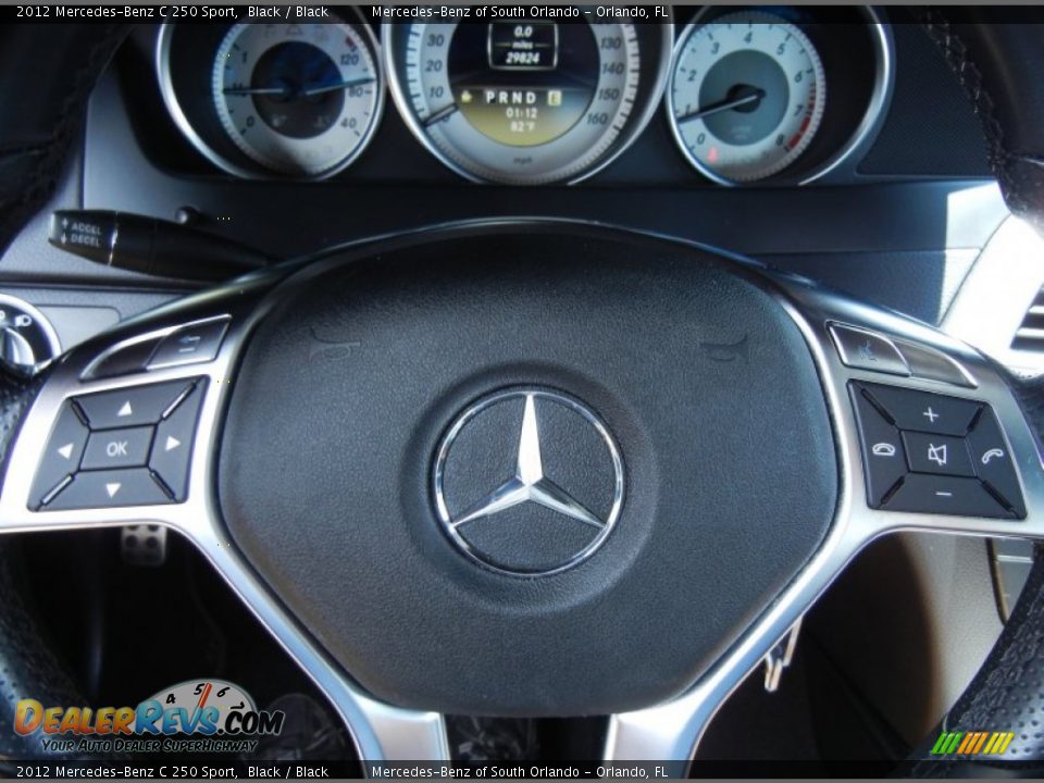 2012 Mercedes-Benz C 250 Sport Black / Black Photo #25