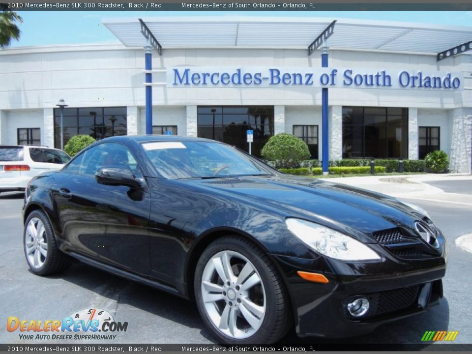 2010 Mercedes-Benz SLK 300 Roadster Black / Red Photo #1