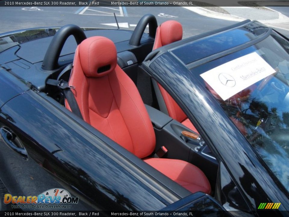 2010 Mercedes-Benz SLK 300 Roadster Black / Red Photo #13