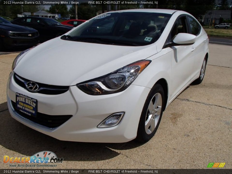 2012 Hyundai Elantra GLS Shimmering White / Beige Photo #1