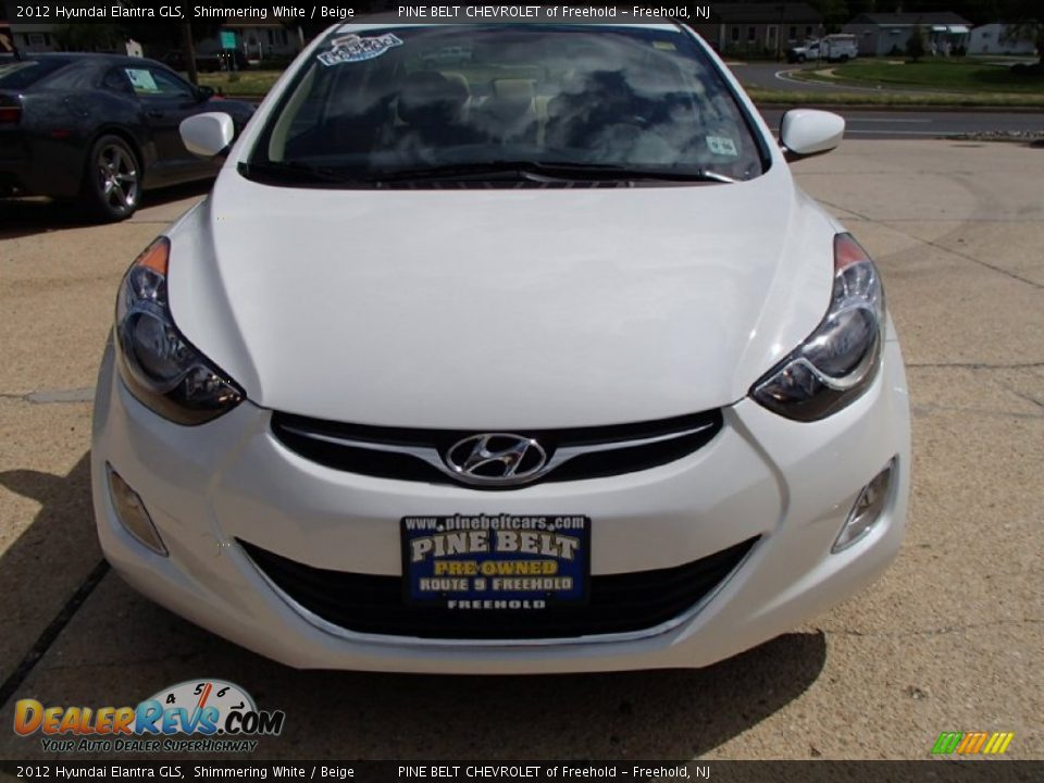 2012 Hyundai Elantra GLS Shimmering White / Beige Photo #2