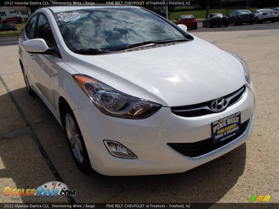 2012 Hyundai Elantra GLS Shimmering White / Beige Photo #3